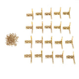 Maxbell 20pcs 90 Degree Support Spring Hinge Door Hinges for Jewelry Wine Box Gold