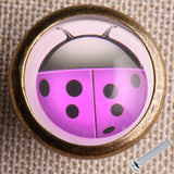 Max Ladybug Pattern Pull Knob Handle for Cabinet Drawer Cupboard Door Box Purple