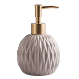 Maxbell Ceramic Soap Dispenser Reusable Elegent for Home Hotel Supply Shower Shampoo Beige