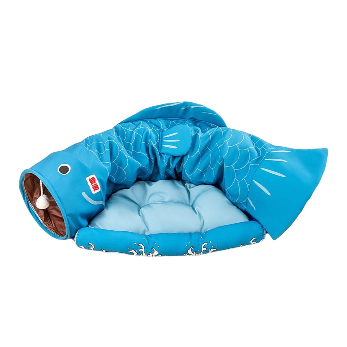 Maxbell Cat Tunnel Pet Interactive Toy Washable Cushion with Ball for Hedgehog Blue