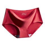 Women Breathable Panties Mid Waist Causal Underwear Knickers Lingerie Red