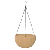 Max Plastic Flower Pot Hanging Basket Balcony Garden Plant Planter Chain Khaki