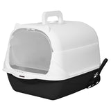 Maxbell Hooded Cat Litter Box Enclosed and Covered Cat Toilet Durable Pet Litter Box Handheld Black