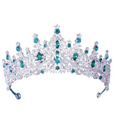 Maxbell Bridal Wedding Princess Crystal Rhinestone Tiara Crowns Hair Band Headband Green