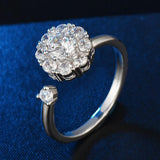 Max Rotating Engagement Wedding Cubic Zirconia Ring For Women Open Adjustable