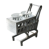 Max Creative Shopping Cart Wooden Candlestick Simple  Tea Light Candle Holder