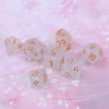 Max 7pcs Gem Acrylic Multi-Sided Dice Polyhedral Dice D&D TRPG Game White