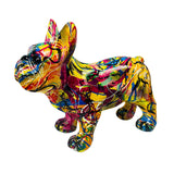 Maxbell Multicolor French Bulldog Statue Dog Sculptures Window Outdoor Artwork Resin Yellow