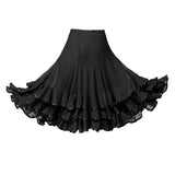 Max Ballroom Waltz Dance Swing Skirt Modern Tango Training Dress Costume Black