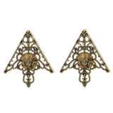 Maxbell Fashion Hollow Triangle Blouse Shirt Collar Pin Brooch Decor Antique brass