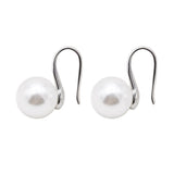 Maxbell Fashion Pearl Leverback Earrings Stud Earrings for Women Weddings - Silver