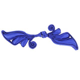 Maxbell 1 Pair Wing Satin Chinese Decorative Knots Cheongsam Sewing Fasteners Blue