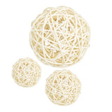 Maxbell 3Pc Natural Rattan Wicker Ball Photo Props Home Wedding DIY Trinket 6cm7cm10cm