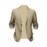 Maxbell Suit Jacket Men Fashion Suit Blazer Men for Holidays Office Gift Khaki XL