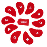 Maxbell 10pcs Neoprene Golf Iron Head Covers+1 Pcs Golf Putter Headcovers Set Red