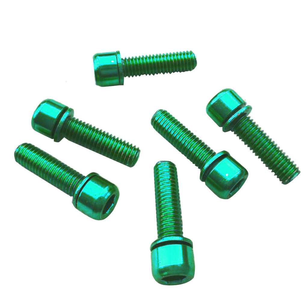 Maxbell 6 Pieces Road Bike Bicycle Disc Brake / Handlebar Stem Screw M5x18 Geen