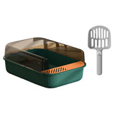 Maxbell Cat Litter Box Toilet Rabbit Deep Loo Bedpan Pet Litter Tray Green