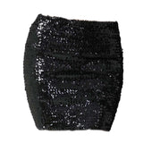 Maxbell Fashion Women Skirts Girl Mini Sequin Short Bling Wrap Skirt Streetwear black