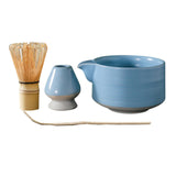 Maxbell 4Pcs Traditional Matcha Set for Family Japanese Matcha Preparation Best Gift Blue