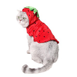 Maxbell Cute Cat Costume Strawberry Hooded Clothes Halloween Daily Wear