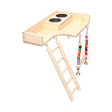 Maxbell Pet Bird Parrot Playground Wooden Ladder Toy Interactive Platform Accessory