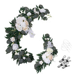 Maxbell 2Pcs Flower Swag Wedding Ceremony Rustic Wreath for Ornament Reception Champagne