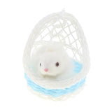 Max Simulation Plush Animal Model Rabbit Sitting in Basket Home Decor Sky Blue