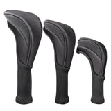 Maxbell 3Pcs/Set Golf Club head cover Set Golf Club Headcovers Set Long Neck Mesh Black