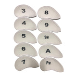 Maxbell 10 Pieces Golf Club Iron Headcover Set Protection Guard Guard Protective White