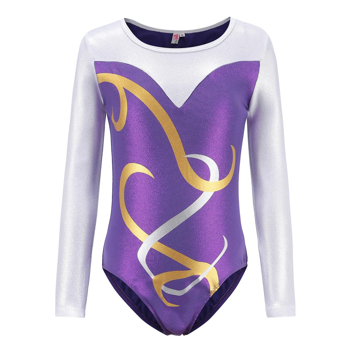 Maxbell Girls Gymnastics Leotards Long Sleeve Shiny Ballet Leotard Outfit Activewear 12