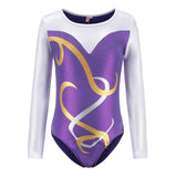 Maxbell Girls Gymnastics Leotards Long Sleeve Shiny Ballet Leotard Outfit Activewear 12