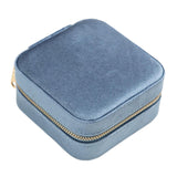 Maxbell Travel Jewelry Case with Mirror Display Gift Showcase for Earring Stud Blue