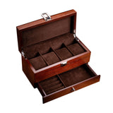 Maxbell Watch Box Container Wooden Practical Portable for Bracelet Watches Dark Brown