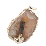Maxbell Natural Women Lady Agate Crystal Pendant Necklace Accessory Silver and Blue