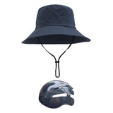 Maxbell Bucket Hat with Strings Breathable Sun Hat with Strap for Travel Summer Blue