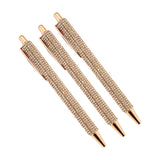 Maxbell 3x Retractable Gel Ink Pens Writing Smoothly Press Pen for Exam Adults Draw Rose Gold