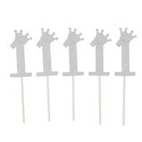 Max 10pcs 1 Crown Cake Topper Cupcake Picks 1st Birthday Party Cake Decor Silver