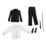 Maxbell 1/6 Black Suit Set Pants Clothes Shirt Tie Belt for 12 Inch Action Figures