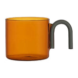 Maxbell milk Tea Cup with Handle Heat Resistance for Office Flower Tea Cereal Orange