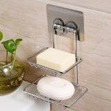 Maxbell Stainless Steel Wall Mounted Soap Holder Storage Tray Dish Rack Two Layers