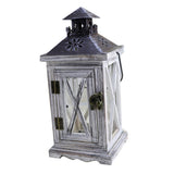 Maxbell Village Iron Wind Lamp Wood Candlestick Ornaments