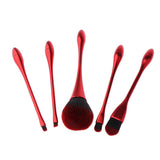 Maxbell 5Pcs Soft Fluffy Makeup Cosmetics Blending Brushes Beauty Tools Red