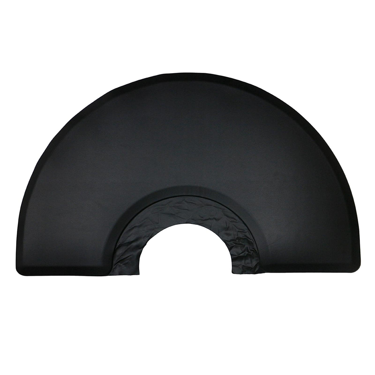 Maxbell Black Semi Circle 5'x3' 1/2" Barber Salon Anti Fatigue Floor Mat Pad