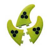 Maxbell Surfboards Thruster Fins Parts Durable 3Pcs/Set for Dinghy Surf Boards Canoe Yellow G7