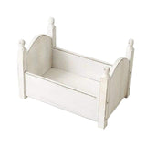 Maxbell Photo Props Wood Bed Photography Fittings Ornament Wooden for Studio Props White