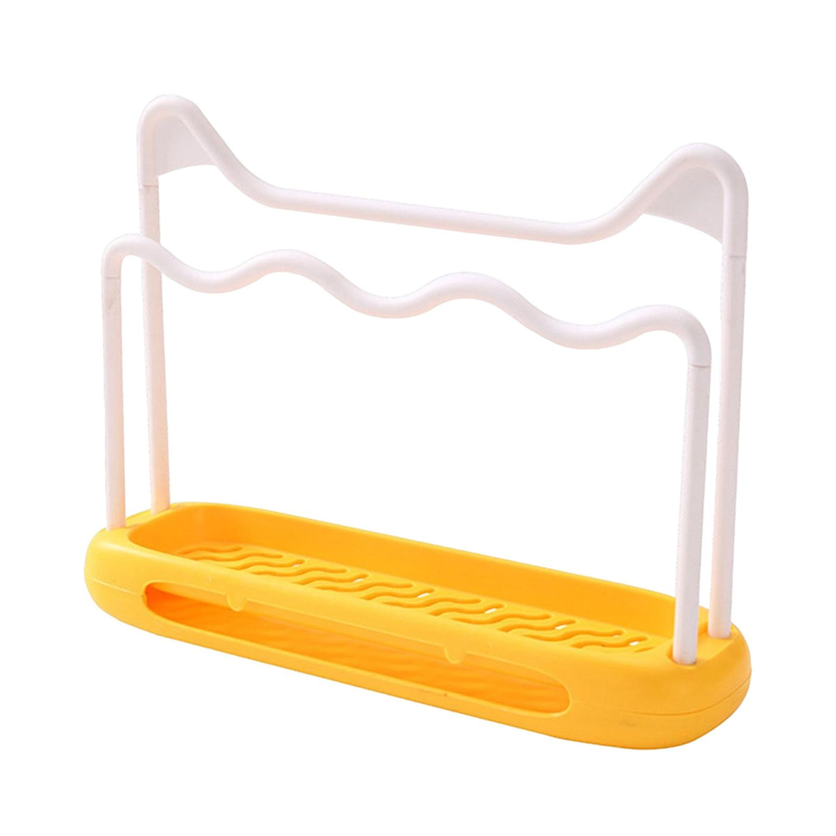 Maxbell Sink Sponge Holder Removable Drain Pan Dish Cloth Hanger for Kitchen Sink Yellow