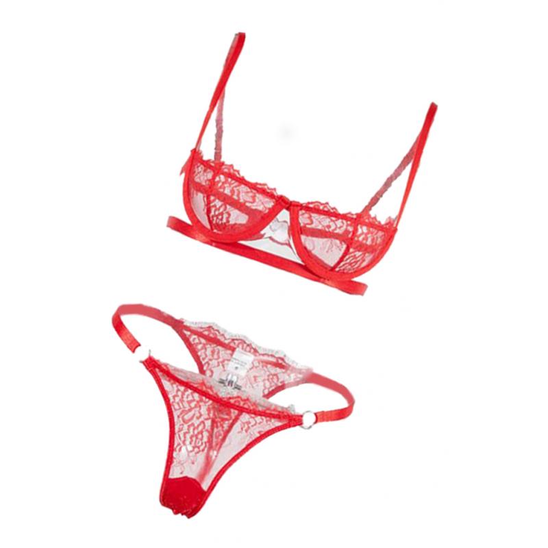 ⚡️Buy Max Women's Lace Lingerie Set Floral Lace Underwire Sheer