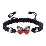 Maxbell Strand Braided Butterfly Charm String Bracelet Casual for Women Men Black