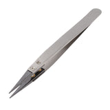 Maxbell Heat-resistant Ceramic Tweezers w/ Pointed Tips Black Tips+Frosted Handle