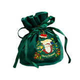 Maxbell Maxbell Christmas Treat Bags with Drawstrings Lovely Party Favors New Year Large Green Santa